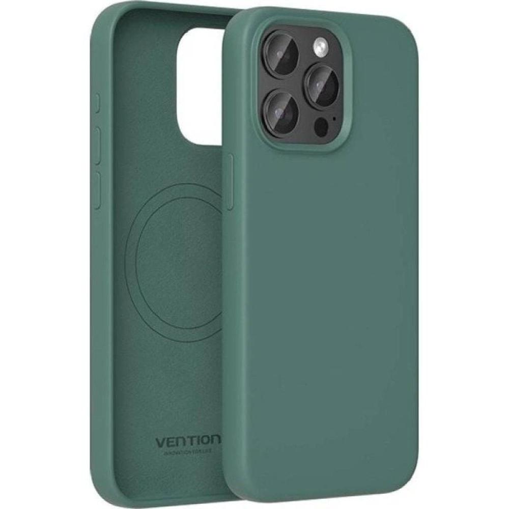 Funda Silicona con Magsafe Vention KUFG0-20/ Compatible con iPhone 15 Plus/ Verde Ciprés