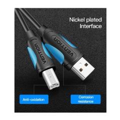 Cable USB 2.0 Impresora Vention VAS-A16-B800/ USB Tipo-B Macho - USB Macho/ 480Mbps/ 8m/ Negro