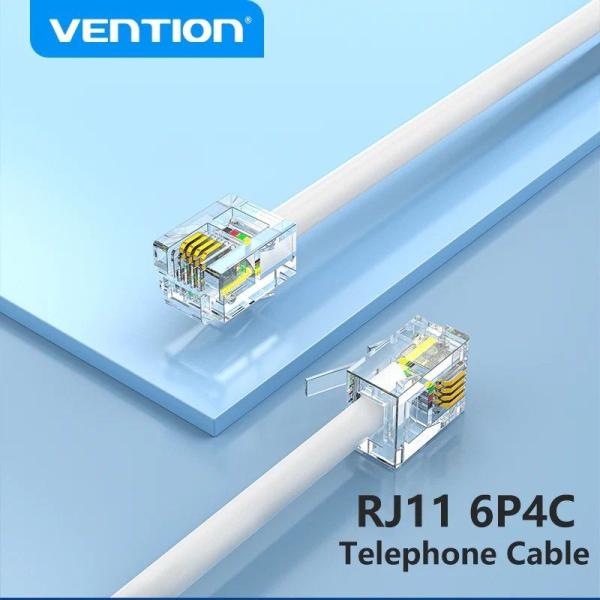 Cable de Teléfono RJ11 6P4C Vention IQBWH/ 2m/ Blanco