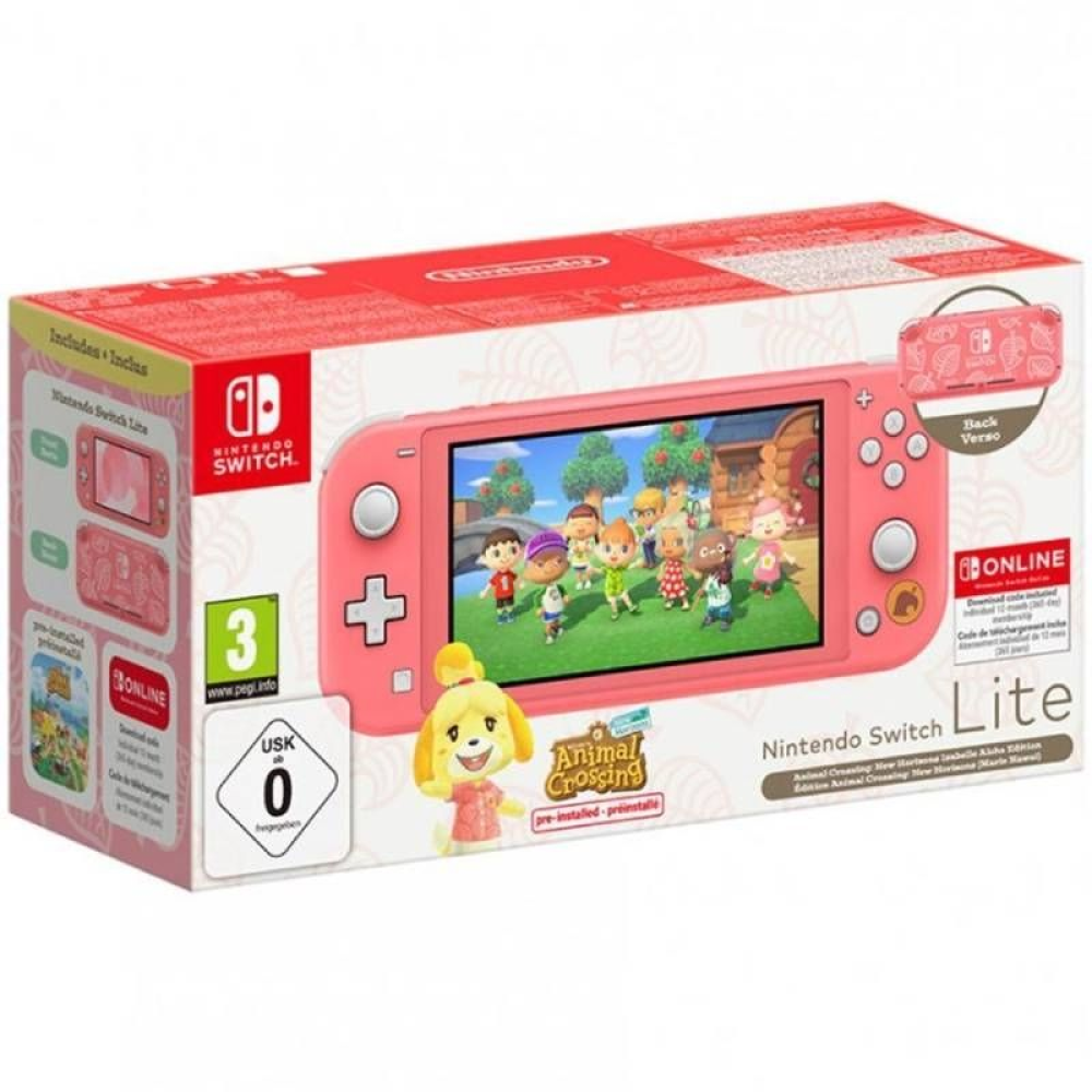 Nintendo Switch Lite Coral + Juego Nintendo Animal Crossing New Horizons