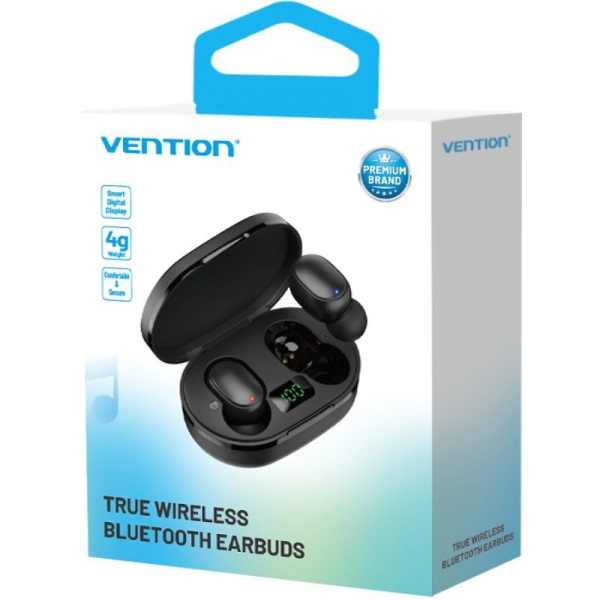 Auriculares Bluetooth Vention Tiny T16 F12B0 con estuche de carga/ Autonomía 7h/ Negros