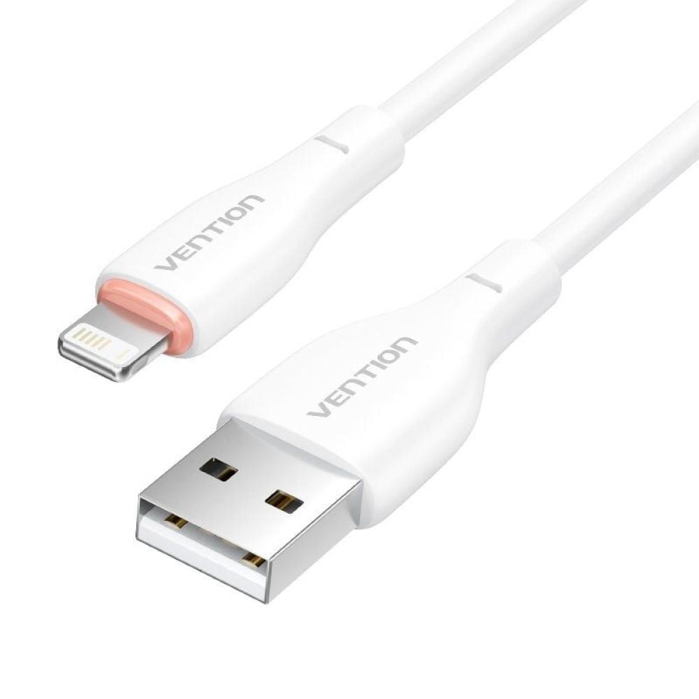 Cable USB Lightning Vention H26WF/ USB Macho - Lightning Macho/ 1m/ Blanco