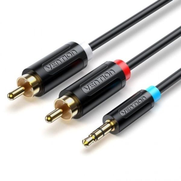 Cable Estéreo Vention BCLBD/ Jack 3.5 Macho - 2x RCA Macho/ 50cm/ Negro