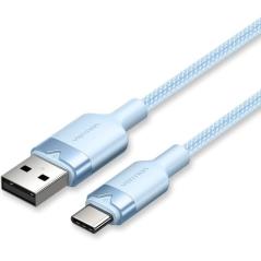 Cable USB 2.0 Tipo-C Vention CTNLF/ USB Tipo-C Macho - USB Macho/ Hasta 60W/ 480Mbps/ 1m/ Azul