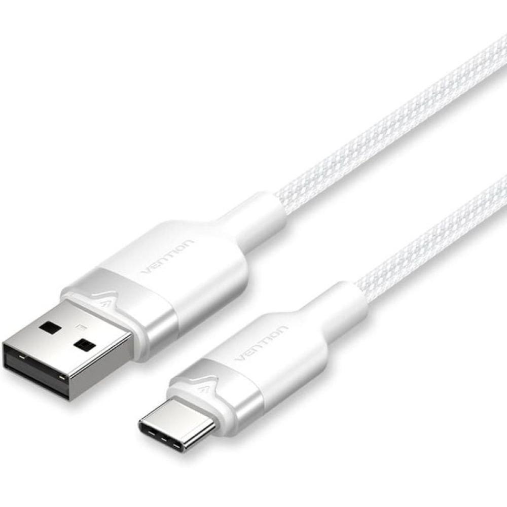 Cable USB 2.0 Tipo-C Vention CTNWH/ USB Tipo-C Macho - USB Macho/ Hasta 60W/ 480Mbps/ 2m/ Blanco