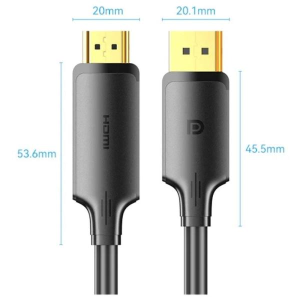 Cable Conversor Vention HFOBJ/ DisplayPort Macho - HDMI Macho/ 5m/ Negro