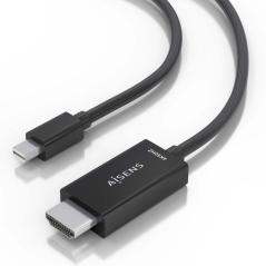 Cable Conversor Aisens A125-0888/ Mini DisplayPort Macho - HDMI Macho/ 2m/ Negro