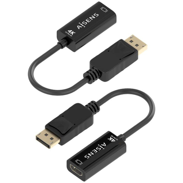 Cable Conversor Aisens A125-0905/ DisplayPort Macho - HDMI Hembra/ 15cm/ Negro