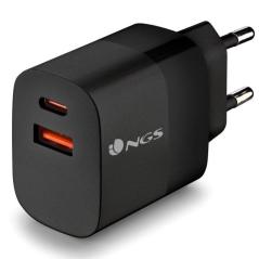 Cargador de Pared NGS Bud/ 1xUSB Tipo-C/ 1xUSB/ 45W