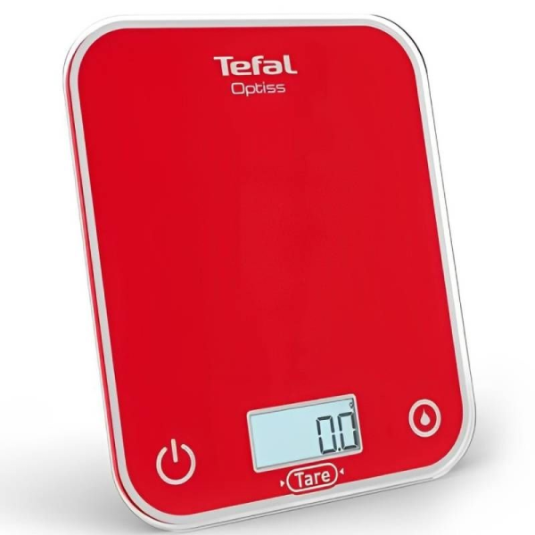 Báscula de Cocina Electrónica Tefal Optiss/ hasta 5kg/ Roja