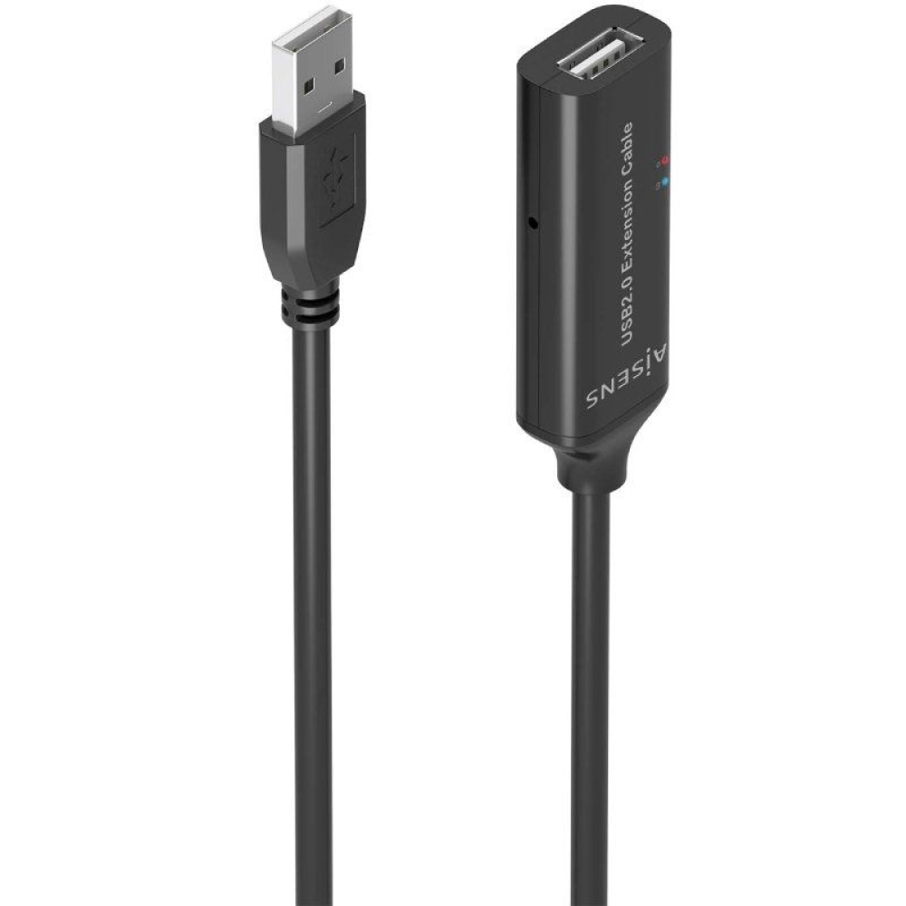 Cable Alargador USB 2.0 Aisens A101-0914/ USB Macho - USB Hembra/ 5m/ Negro