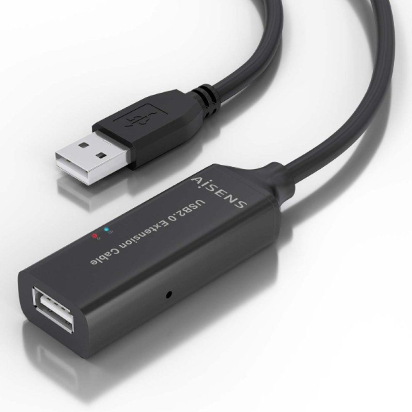 Cable Alargador USB 2.0 Aisens A101-0914/ USB Macho - USB Hembra/ 5m/ Negro