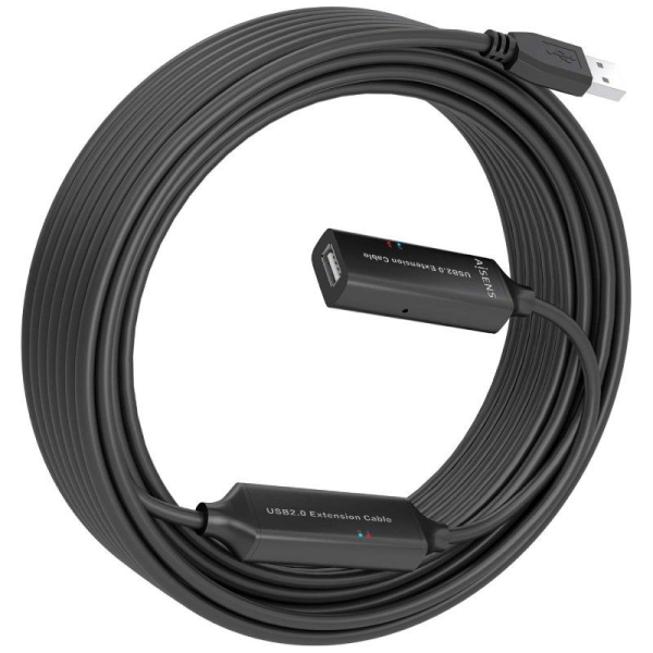 Cable Alargador USB 2.0 Aisens A101-0916/ USB Macho - USB Hembra/ 15m/ Negro