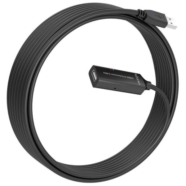 Cable Alargador USB 2.0 Aisens A101-0915/ USB Macho - USB Hembra/ 10m/ Negro