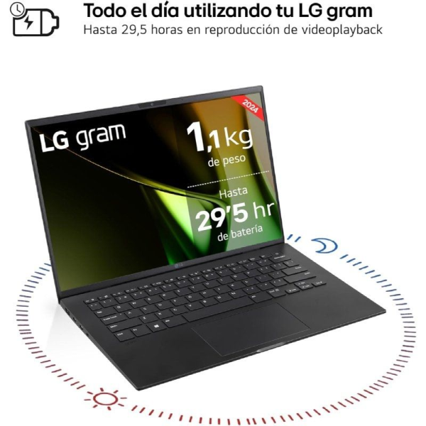 Portátil LG Gram 14ZD90S-G.AX75B Intel Core Ultra 7-155H/ 16GB/ 512GB SSD/ 14'/ Sin Sistema Operativo