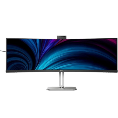 Monitor Profesional Ultraparonámico Curvo Philips 49B2U6900CH 48.8'/ Dual QHD/ Multimedia/ Regulable en altura/ Webcam/ Negro