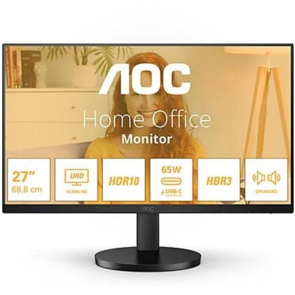 Monitor Profesional AOC U27B3CF 27'/ 4K/ Multimedia/ Regulable en altura/ Negro