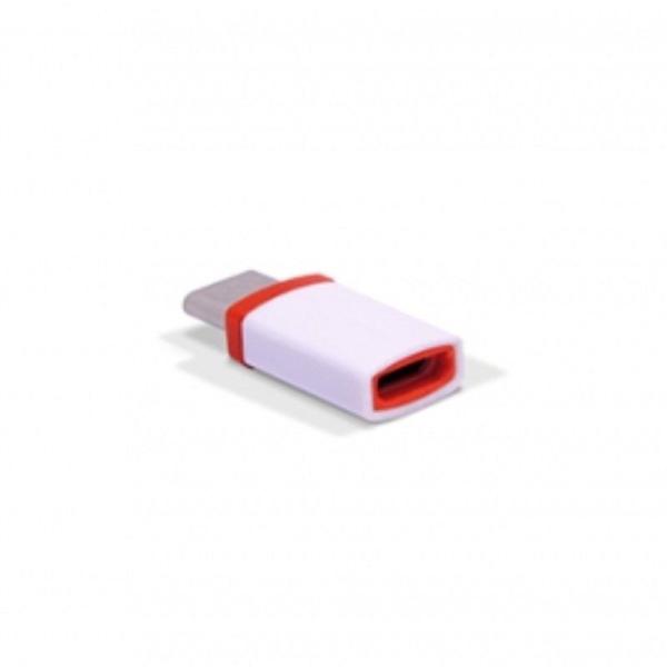Adaptador Micro USB 3GO A201 Micro USB Hembra - USB Tipo-C Macho/ Blanco y Rojo - Imagen 2