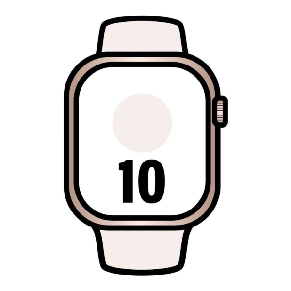 Apple Watch Series 10/ GPS/ 42mm/ Caja de Aluminio Oro Rosa / Correa Deportiva Rosa Rubor M/L