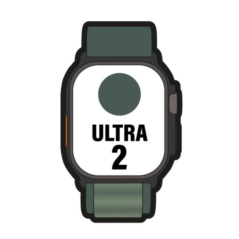 Apple Watch Ultra 2/ GPS/ Cellular/ 49mm/ Caja de Titanio Negro / Correa Loop Alpine Verde Oscuro Pequeña