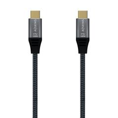 Cable USB 3.2 Tipo-C Aisens A107-0634 20GBPS 5A 100W/ USB Tipo-C Macho - USB Tipo-C Macho/ Hasta 100W/ 2500Mbps/ 2m/ Gris