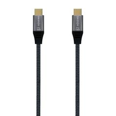 Cable USB 3.2 Tipo-C Aisens A107-0670 20GBPS 100W/ USB Tipo-C Macho - USB Tipo-C Macho/ Hasta 100W/ 2500Mbps/ 60cm/ Gris