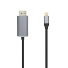 Cable DisplayPort Aisens A109-0395/ USB Tipo-C Macho - DisplayPort Macho/ Hasta 27W/ 1250Mbps/ 1.8m/ Negro