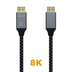 Cable DisplayPort 1.4 8K Aisens A149-0435/ DisplayPort Macho - DisplayPort Macho/ 1m/ Negro Gris