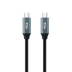 Cable USB 3.2 Nanocable 10.01.4300/ USB Tipo-C Macho - USB Tipo-C Macho/ 50cm/ Gris y Negro