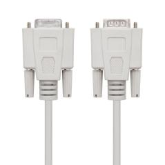 Cable Serie NULL Modem Nanocable 10.14.0502/ DB9 Macho - DB9 Hembra/ 1.8m/ Beige