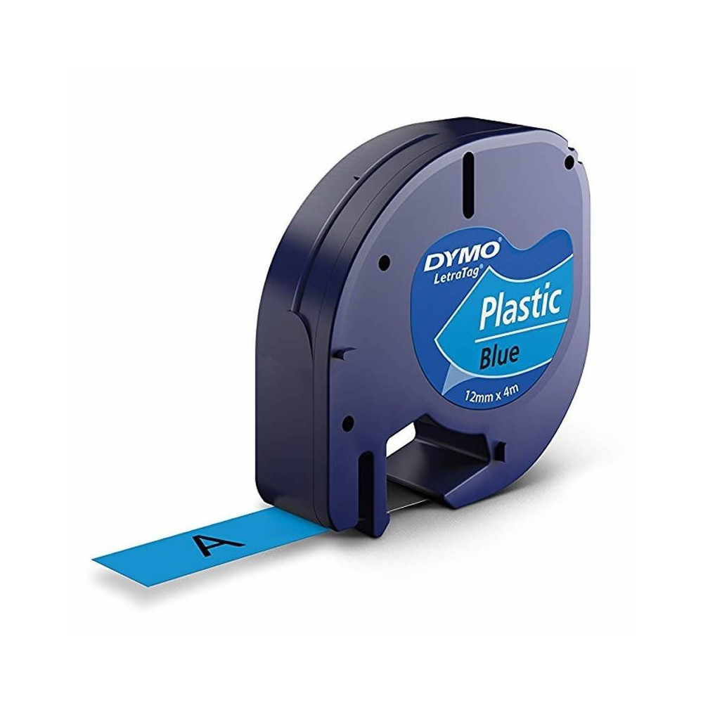 Cinta Rotuladora Adhesiva de Plástico Dymo 91205/ para Letratag/ 12mm x 4m/ Negra-Azul - Imagen 1