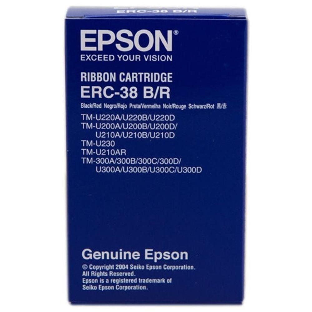 Cinta Nylon Epson ERC-38/ Negro/ Roja Cinta Nylon Epson ERC-38/ Negro/ Roja