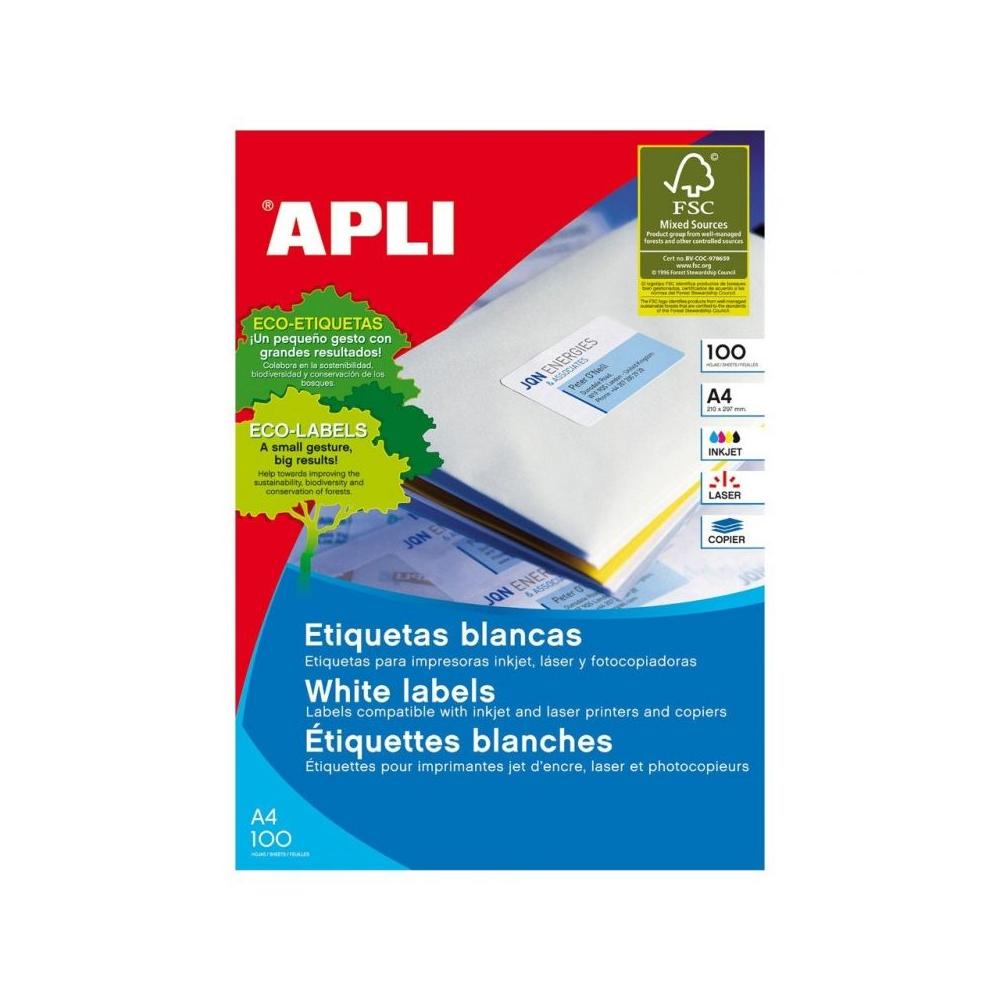 Etiquetas Adhesivas Apli 01294/ 70 x 16.9mm/ 100 Hojas - Imagen 1