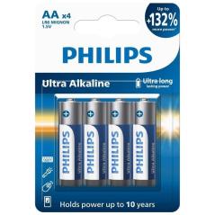 Pack de 4 Pilas AA Philips LR6E4B/10/ 1.5V/ Alcalina