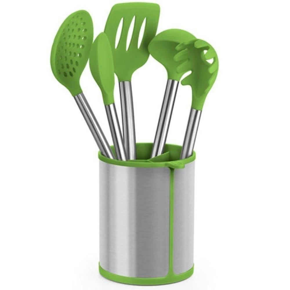 Set 5 Utensilios Bra Prior A197011/ Bote Porta Utensilios/ Espátula/ Cuchara/ Pasta/ Cazo/ Espumadera/ Cucharón Set 5 Utensilios Bra Prior A197011/ Bote Porta Utensilios/ Espátula/ Cuchara/ Pasta/ Cazo/ Espumadera/ Cucharón