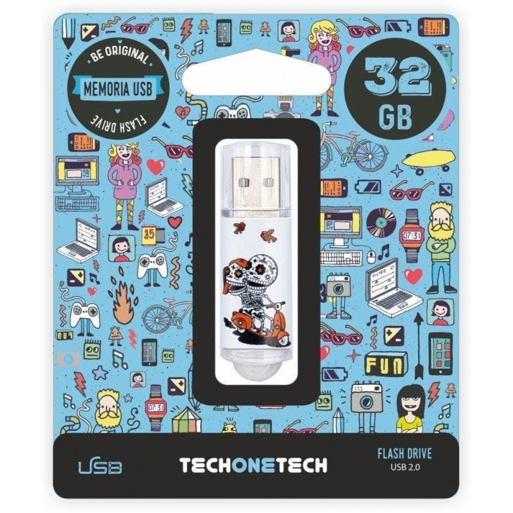 Pendrive 32GB Tech One Tech Calavera Moto USB 2.0 Pendrive 32GB Tech One Tech Calavera Moto USB 2.0