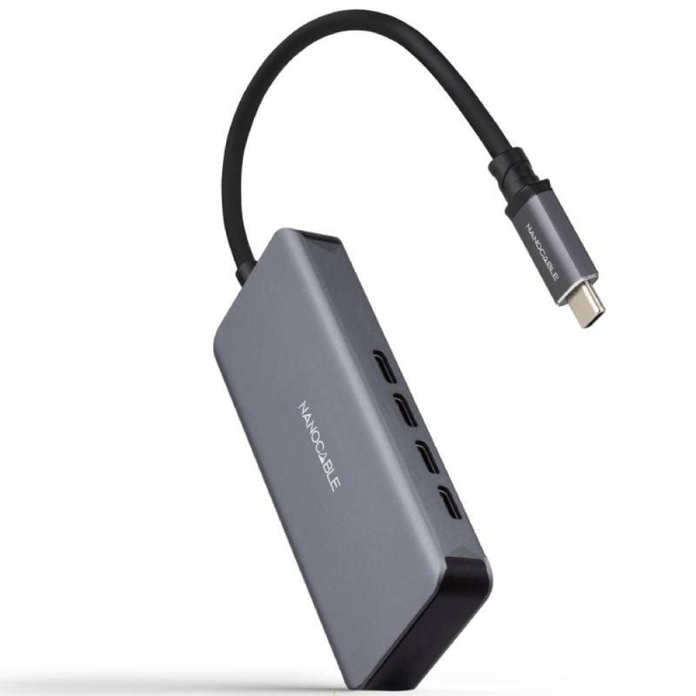 Hub USB Tipo-C Nanocable 10.16.4504/ 4xUSB Tipo-C/ Gris Hub USB Tipo-C Nanocable 10.16.4504/ 4xUSB Tipo-C/ Gris