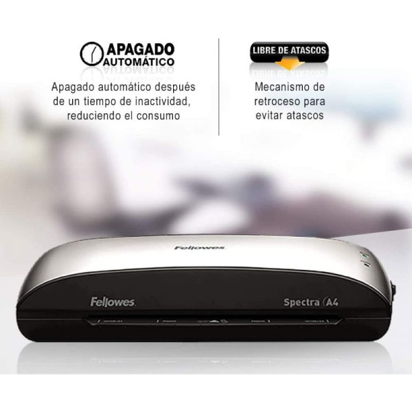 Plastificadora Fellowes Spectra A4/ hasta A4 y 125 Micras/ Negra y Gris - Imagen 3