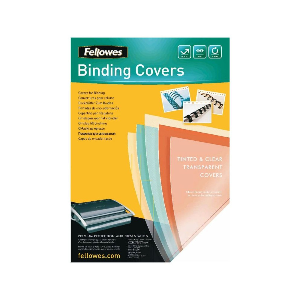 Portadas de PVC Fellowes 5375901/ A4/ 180 Micras/ 100 unidades/ Transparente - Imagen 1