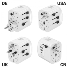 Cargador de Pared Universal Muvit For Change MCADP0006/ Toma de Corriente Universal/ 1xUSB Tipo-C/ 2xUSB/ 15W