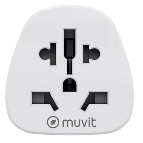 Enchufe Universal Muvit For Change MCADP0007/ 1 Toma de Corriente/ Blanco