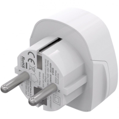 Enchufe Universal Muvit For Change MCADP0007/ 1 Toma de Corriente/ Blanco