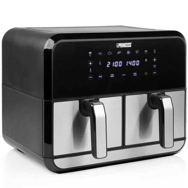 Freidora por Aire / Sin Aceite Princess Double Basket Airfryer 182074/ 2400W/ Capacidad 8L
