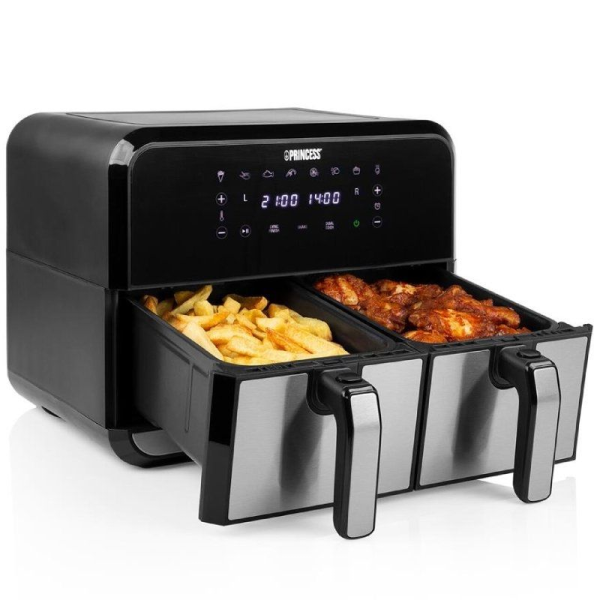 Freidora por Aire / Sin Aceite Princess Double Basket Airfryer 182074/ 2400W/ Capacidad 8L
