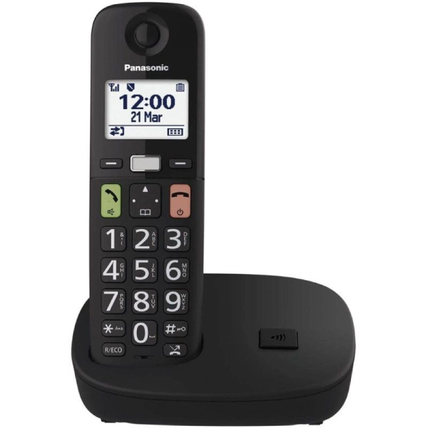 Teléfono Inalámbrico Panasonic KX-TGU112EXB/ Pack DUO/ Negro