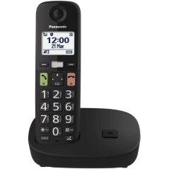 Teléfono Inalámbrico Panasonic KX-TGU112EXB/ Pack DUO/ Negro