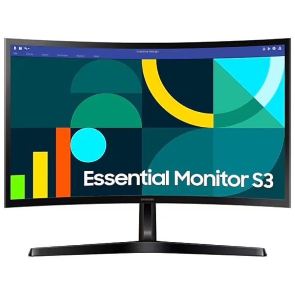 Monitor Curvo Samsung Essential Monitor S3 S27D366GAU/ 27'/ Full HD/ Negro