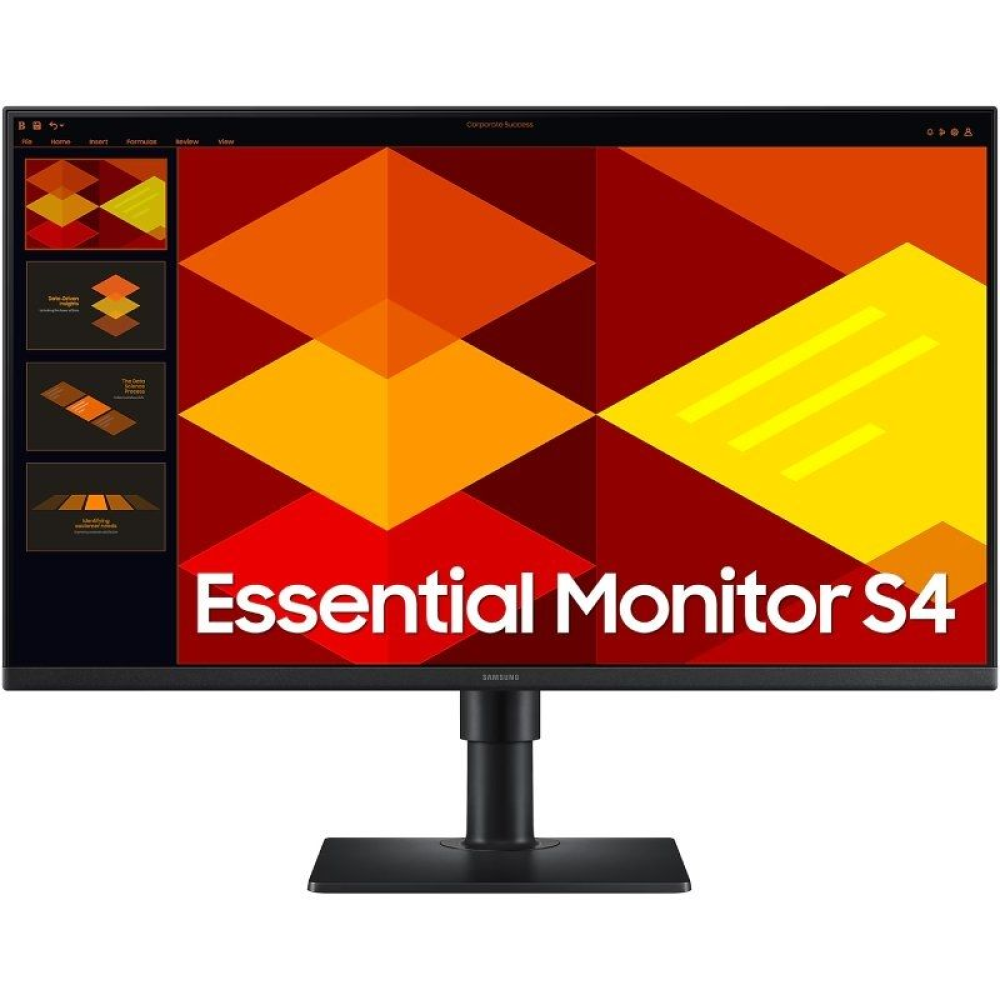 Monitor Profesional Samsung Essential Monitor S4 S27D400GAU/ 24'/ Full HD/ Regulable en altura/ Negro