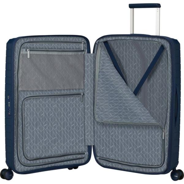 Maleta Mediana American Tourister FastForward Spinner Expansible 68cm/ 68x46x30cm/ 4 Ruedas/ Azul Marino