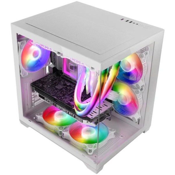 Caja Gaming Minitorre Mars Gaming MC-VIEW2/ Blanca